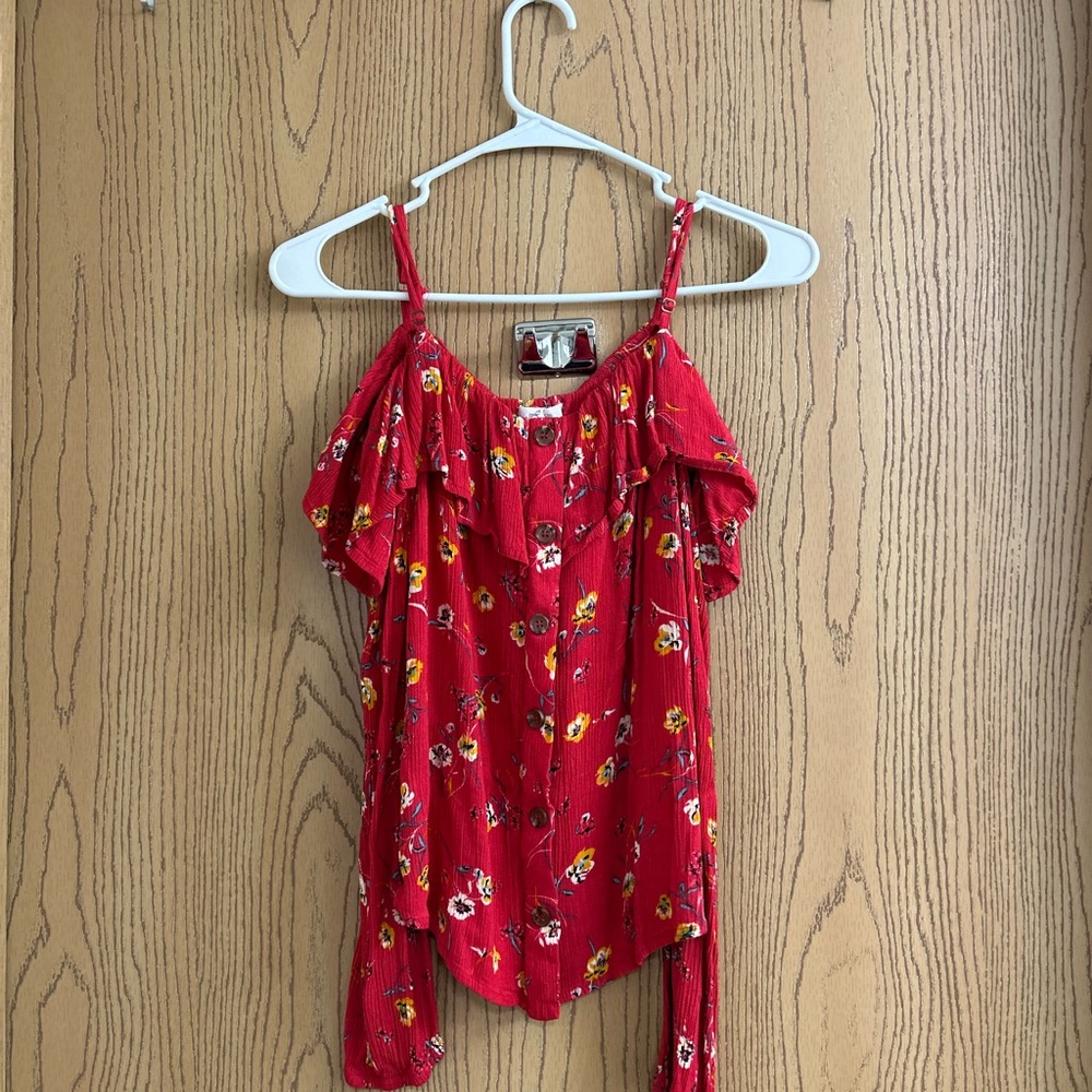 Floral Red Women's Top